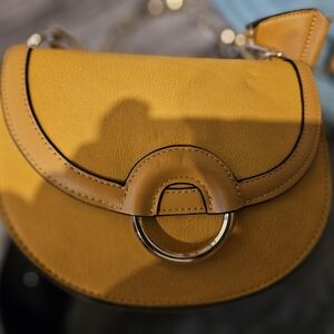 Yellow Leather Crossbody Bag